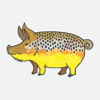 PIG BROWN TROUT STICKER