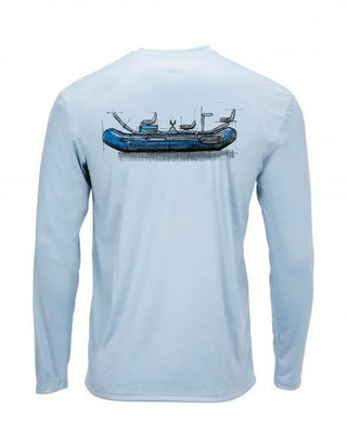 M'S SOLAR TECH TEE LS RAFT STEEL BLUE