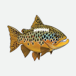 BROWN TROUT FOOTBALL STICKER