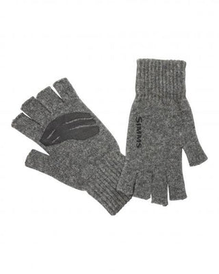 WOOL HALF FINGER MITT- STEEL