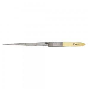 Dubbing Loop Tweezer, 7.25", Self Closing, Inch and Centimeter Scale, Gold & Satin, Straight