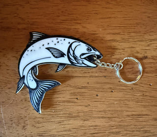 Jumping Trout Keychain