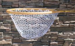 LONG HANDLE CATCH AND RELEASE NET RUBBERIZED BASKET