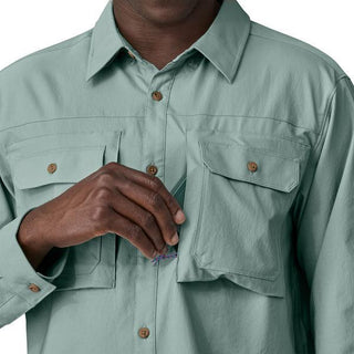M's L/S Self Guided Sun Shirt - Blue Sage
